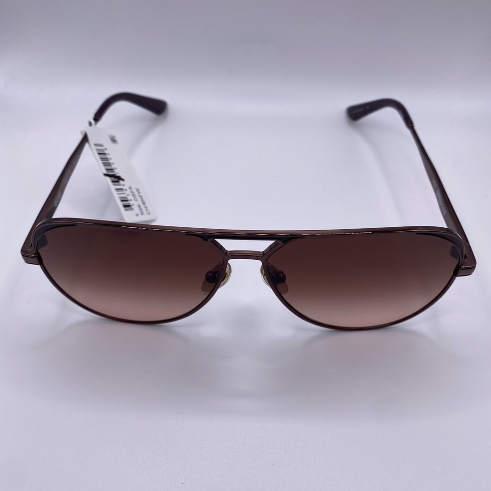 Quay Open Tab Chocolate Frame Brown Fawn Lens Aviator Sunglasses  63-12-145 NWT